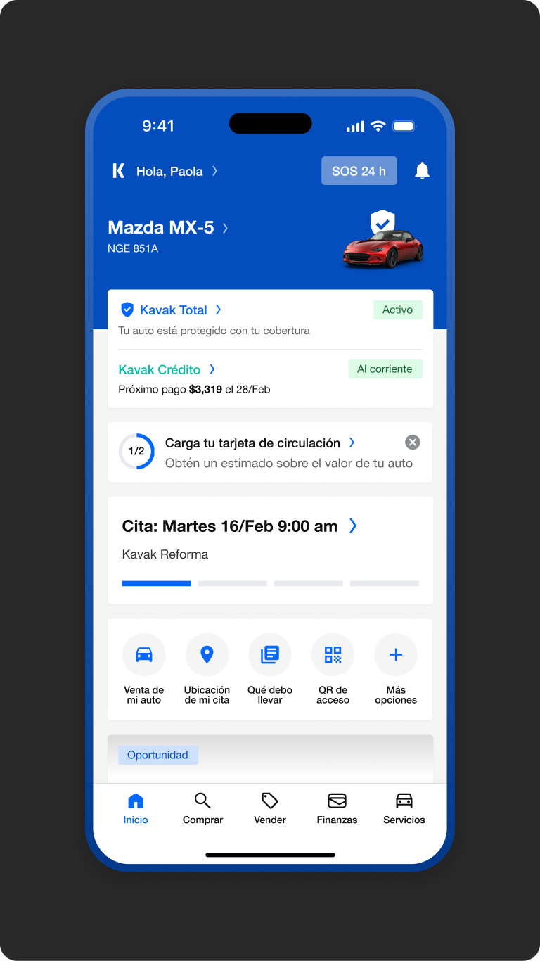 User selling a car — active offer, inspection pending
