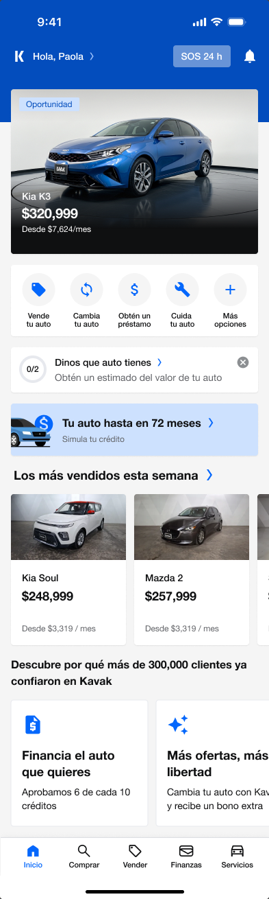 Home: core actions, discovery, recommendations only