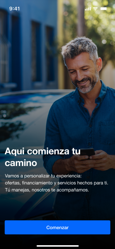 La introducción de onboarding establece el comienzo de un journey adaptable.