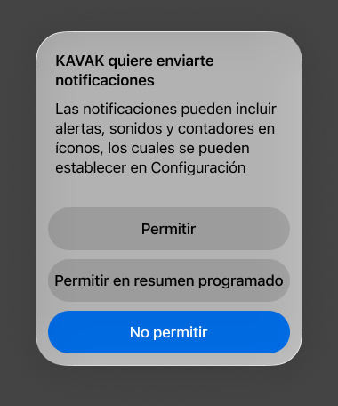 El prompt nativo de notificaciones aparece después de mostrar por qué resulta útil.