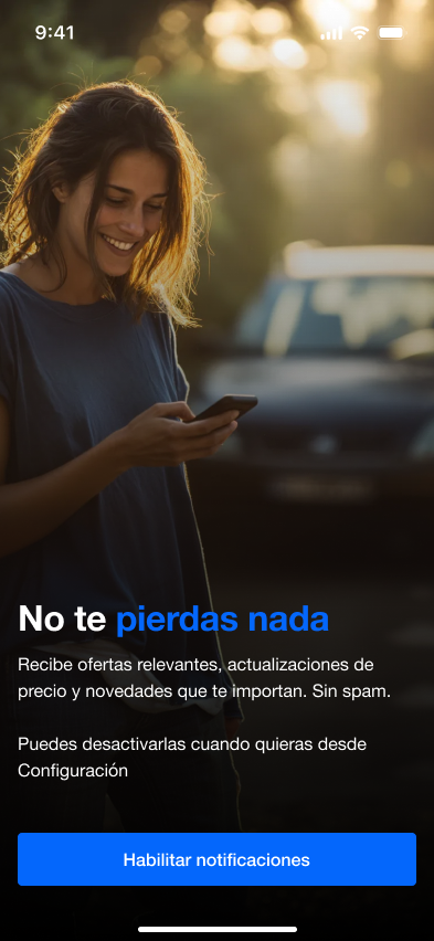 La explicación de notificaciones conecta el permiso con un beneficio reconocible del producto.