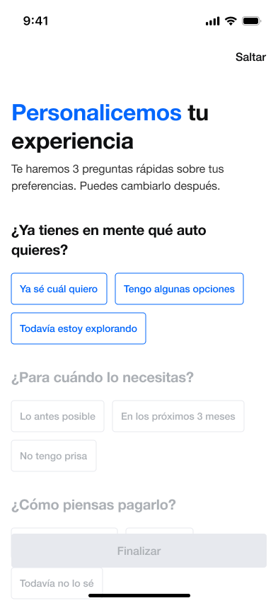 La personalización de compra reúne solo el contexto necesario para un inicio relevante.