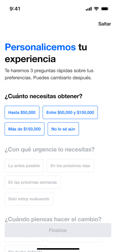 La rama de Auto Equity encuadra la personalización en el financiamiento respaldado por un vehículo.