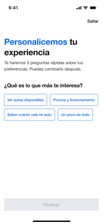 La rama de exploración hace preguntas amplias cuando el usuario todavía no eligió un journey específico.