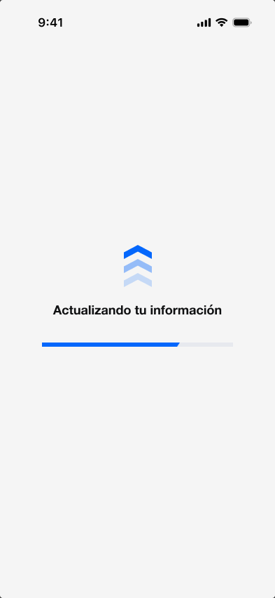 El estado de actualización comunica que la información recopilada se está aplicando a la experiencia del producto.